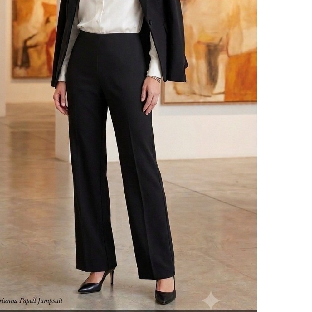 Adrianna Papell Black Flare Leg Pull On Pants Size 12 New AD1S301246